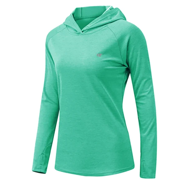 Women's UPF50+ Long Sleeve Running Hoodie T-shirts Sun/UV Protection Breathable Quick Dry T-Shirt Outdoor Sports Pullover - Image 4