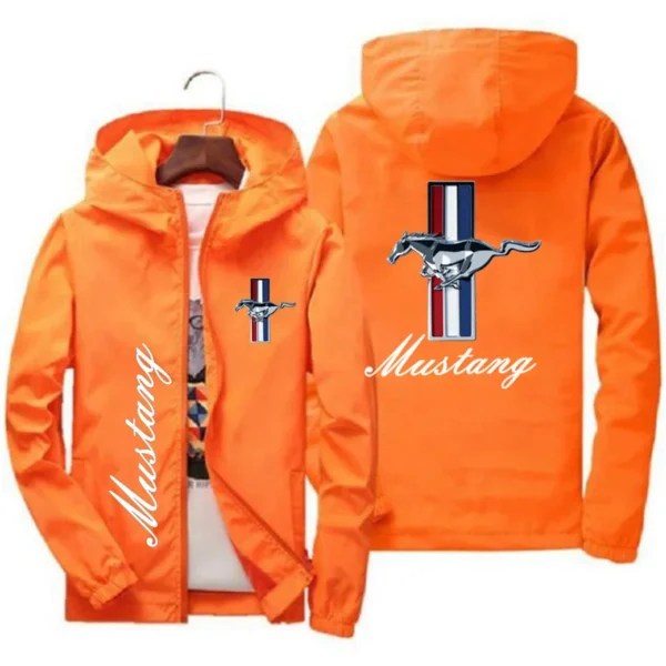 Spring and Autumn Ford Mustang Car Logo Print Hooded Jacket Fashion Charge Men's Wind Outdoor Casual Wear - Image 2