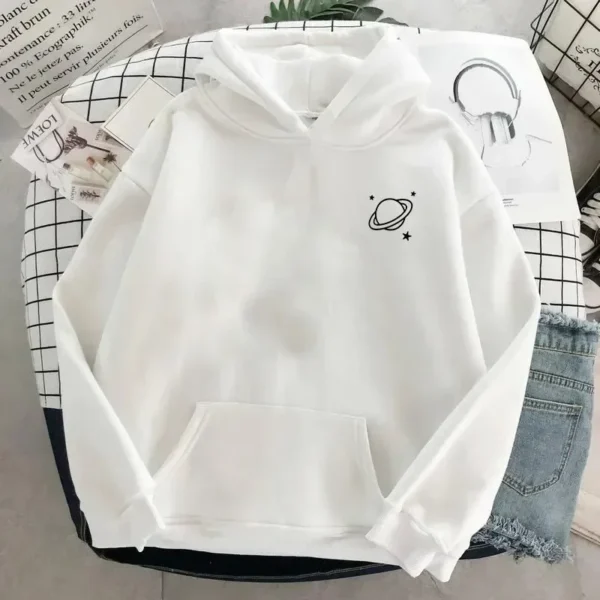 Trend Women's Hoodie Pullover Sweatshirt Fall Cotton Hoodie Men's Saturn Print Winter Plus Size Clothing Sweater Women's Top - Image 4