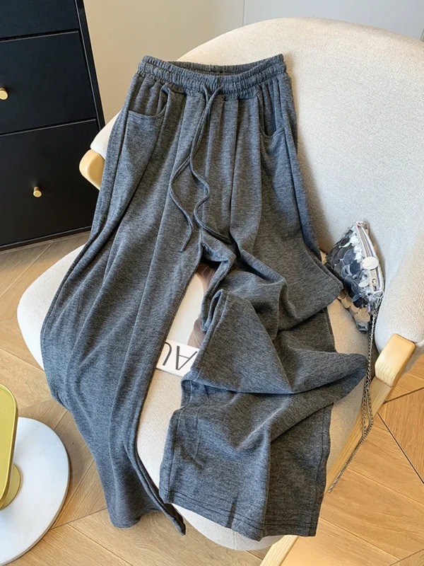 Wide Leg Pants Women Autumn Glutinous Rice Pants Loose Lazy Casual High Waist Trousers Korean Streetwear Straight Pants - Image 2