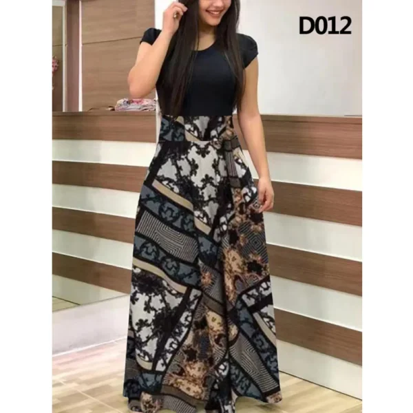Summer Women's Maxi Vestido Casual Printing Short-Sleeved Round Neck Dress Robe Ropa Mujer Vestidos Vintage Clothes Kleid 2023 - Image 4