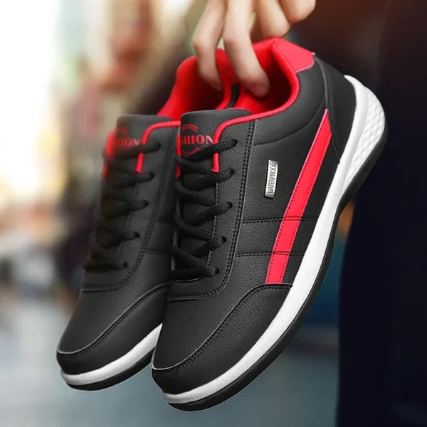 Leather Men Shoes Sneakers Trend Casual Shoe Italian Breathable Leisure Male Sneakers Non-slip Footwear Men Vulcanized Shoes - Image 3