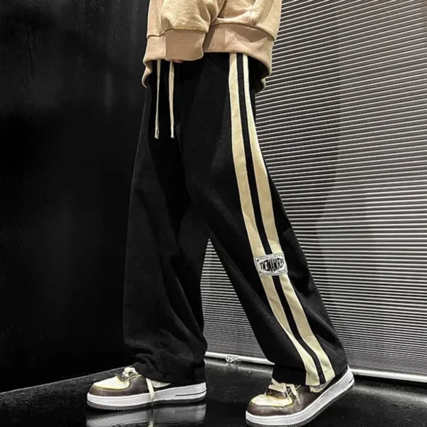 2023 Side Striped Corduroy Baggy Pants Men Streetwear Korean Fashion Casual Hip Hop Vintage Cargo Pants Loose Trousers Joggers - Image 2