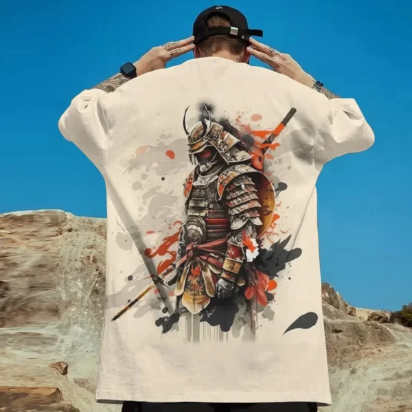 3D Japanese Samurai Demon Mask Print T-Shirts For Men Summer Casual Street Trend Top Loose Oversized Short Sleeve O-Neck T Shirt - Image 5