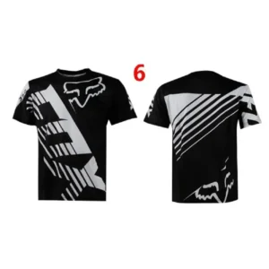 Summer New Fox T-shirt Men's Crew Neck Short Sleeve Racing 3DT Shirt Digital Print Street Harajuku Casual Text Short Sleeve