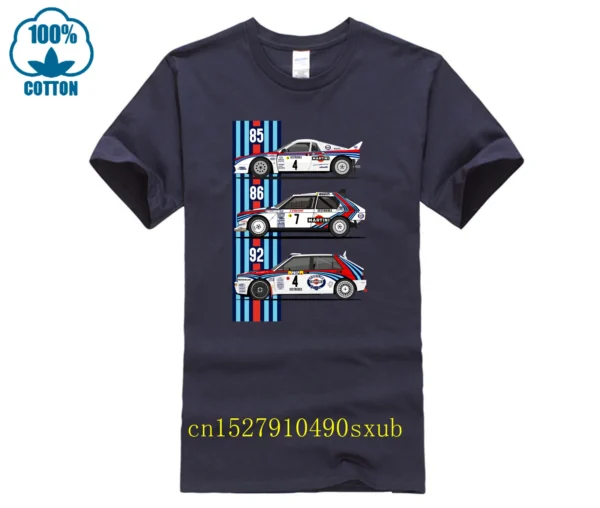 Cotton Tshirt Men Crew Neck Tops Williams Martini Racing New Men's Shirt Short Sleeves Summer Bigger Size Homme Black T-shirt - Image 6