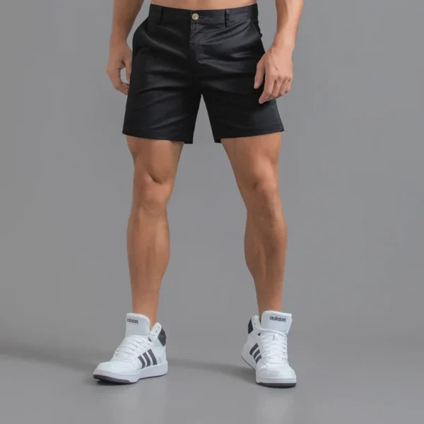 Men's Casual Shorts 2024 Summer Slim Fit Sexy Golf Shorts Solid Color Pure Cotton Waterproof Wear-Resistant Cargo Shorts Male - Image 4