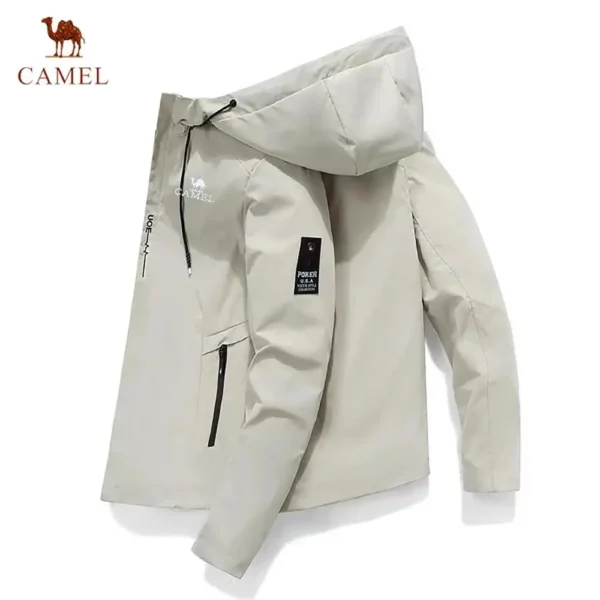 Camel high-quality embroidered men's sports jacket windproof hood casual fashion brand sports mountaineering cycling - Image 2