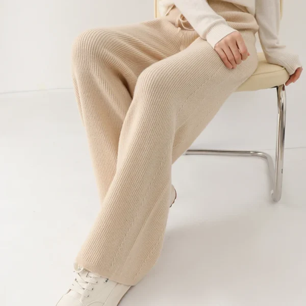 Wool Straight Leg Wide Leg Pants for Women 2024 Autumn/Winter New High Waist Warm Straight Leg Dragging Casual Pants - Image 6