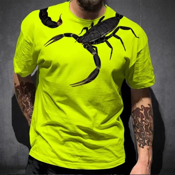 Simple Scorpion Graphics T Shirt Fashion Summer Short Sleeve 3D Printed Streetwear T-shirt Casual O Neck Oversized Mens Tees - Image 4