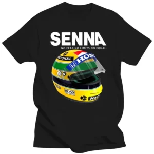 Ayrton Senna Helmet Short Sleeve Men's T-shirt, Racing T-shirt, Crewneck Top, Popular Men's Clothing, Plus Size, Summer
