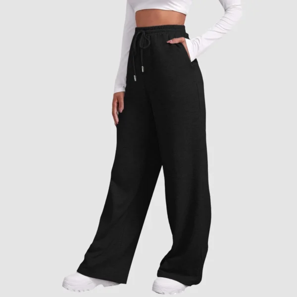 2024 Women’S Fitness Sweatpants Wide Leg Straight Casual Joggers Workout High Waisted Solid Color Bottoms Joggings - Image 2