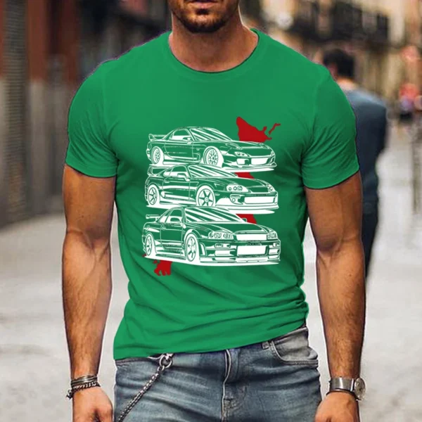 New T-Shirt for Men Car Racing Aesthetic Clothing Summer Tops Short Sleeve Mens T Shirts Oversized T Shirt Men UnisexTees Shirts - Image 4