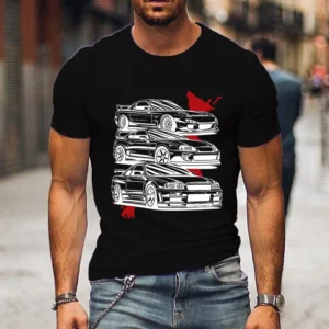New T-Shirt for Men Car Racing Aesthetic Clothing Summer Tops Short Sleeve Mens T Shirts Oversized T Shirt Men UnisexTees Shirts