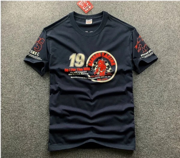 Devil Print Short Sleeve T-shirt Mens Casual Cotton Car Racing T shirts Fashion Painting Hip Hop Tops Tees Shirt - Image 6