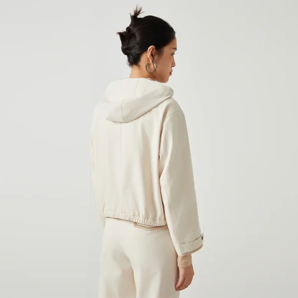 K2530X Luxury Women's Clothing Laidies Clothes Cotton Tencel Hoodies Autumn Short Coats - Image 4