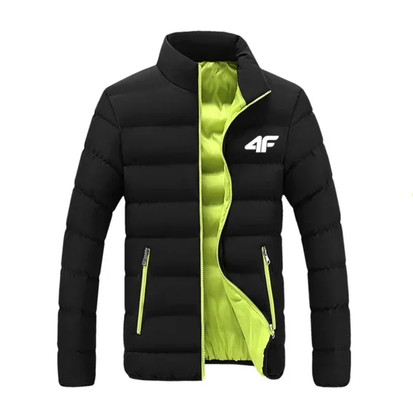 Men's casual jacket, waterproof windbreaker, zippered warm solid color, large size, autumn and winter - Image 3