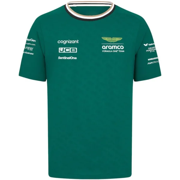 Formula1 Team Racing 2024 New Green Summer Men's Breathable T-Shirt Outdoor Sports Team Casual Short Sleeves T Shirt For Men - Image 2