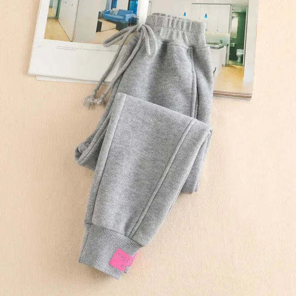 New Gray women Sweatpants Autumn Winter Baggy Streetwear Oversize Sports Pants Black winter thick Joggers Streetwear Trousers - Image 3