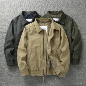 Men's business casual lapel coat vintage American fall and winter trend Slim cargo jacket blouse middle-aged men's clothing