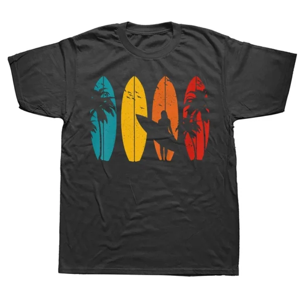 Surfer Gift Vintage Surfing Surf Board Beach T Shirts Graphic Cotton Streetwear Short Sleeve Birthday Gifts Summer Style T-shirt