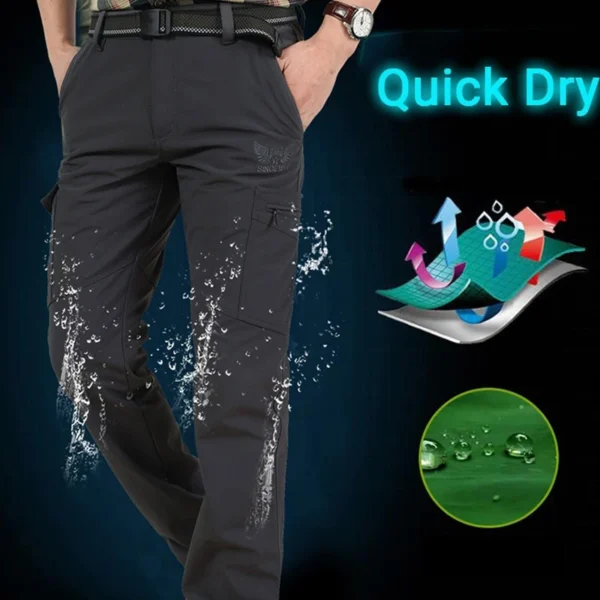 Men's Solid Waterproof Tactical Pants Combat Cargo Pants With Multi Pockets Classic Outdoor Hiking Camouflage Military - Image 4