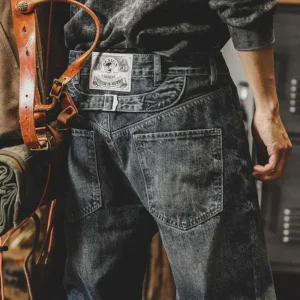 Men's Trendy American Classic Retro Streetwear Y2K Harem Denim Pants Autumn Casual Loose Straight Cargo Jeans Pantalones Hombre