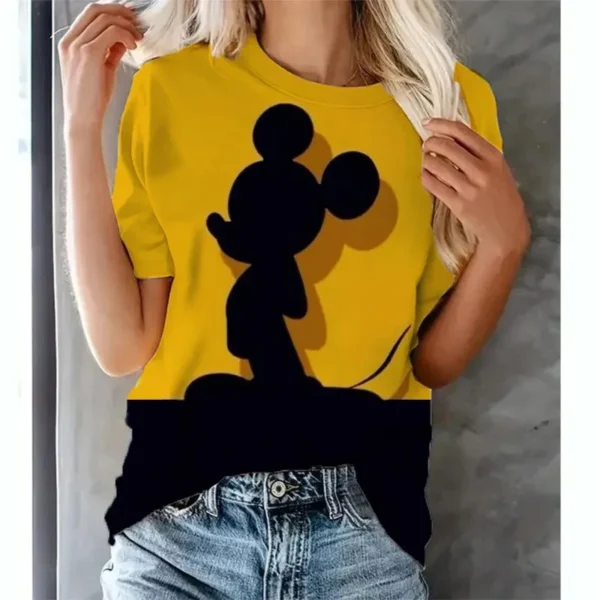 Disney Summer Women T-shirt Cartoon Mickey Mouse Tops Tees Female Fashion Short Sleeve Clothing Girls Luxury Casual Streetwear - Image 3