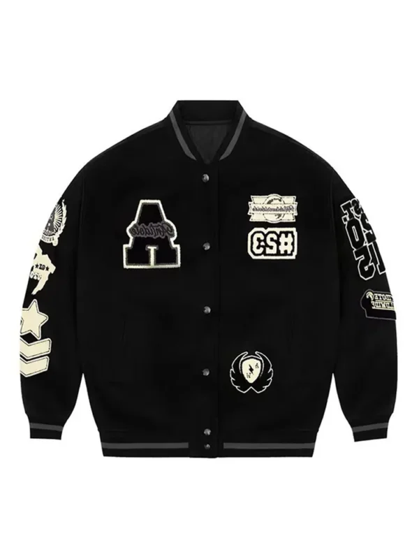 Y2k Street Letter Embroidery Bomber Jacket For Male Hip Pop Single Breasted Baseball Jacket 2024 Autumn Harajuku Unisex Coat - Image 6