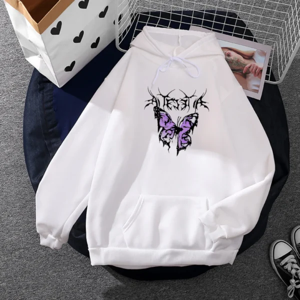 Butterfly Graphic Printed Hooded Plus Size Hoodie Men Women Sweatshirts Couple Y2k Korean Clothing Boy And Girl Casual Sudaderas - Image 2