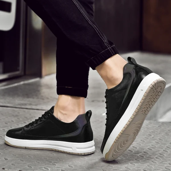 New Men Sneakers Elevator Shoes Comfortable Leather Heightening Shoes For Men Insole 6cm Heels Casual Lift Height Shoes Man - Image 5