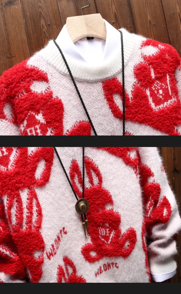 Mens Women Winter Christmas Sweater Mens Casual Loose Jacquard O-Neck Knitted Pullover Jumper High Street School Couple Sweater - Image 6