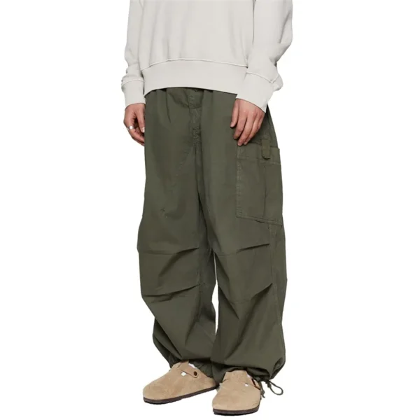 Men s Elastic Waist Loose Fit Lightweight Workwear Cargo Pants Hip Hop Casual Baggy Sweatpants