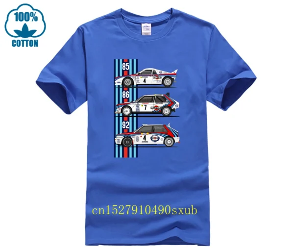 Cotton Tshirt Men Crew Neck Tops Williams Martini Racing New Men's Shirt Short Sleeves Summer Bigger Size Homme Black T-shirt - Image 3