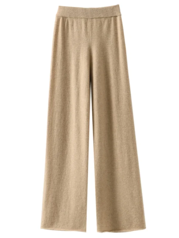 ADDONEE 100% Merino Wool Wide Leg Pants For Women Spring Autumn High Waist Elastic Casual Comfort Trousers Korean Popular Tops - Image 5