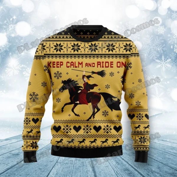 PLstar Cosmos Horse Christmas Tree 3D Printed Men's Ugly Christmas Sweater Winter Unisex Casual Warm Knitwear Pullover MY29 - Image 6