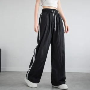 2024 New Women Spring Summer Loose Cargo Trousers Casual Wide Leg Sweatpant Street Hip Hop Sport Y2k Female Pants