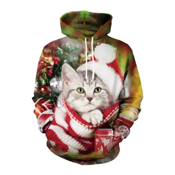 Funny Christmas Gifts 3D Printed Hoodies For Men Clothes Fashion Elk Sock Santa Claus Graphic Sweatshirts Casual Tracksuit Tops - Image 5
