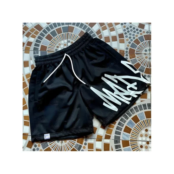 Shorts, New Summer Men's Shorts, Black And Yellow Panel, Basketball Pants, Casual Fitness, Jogging, Streetball, Sweatpants Light - Image 4
