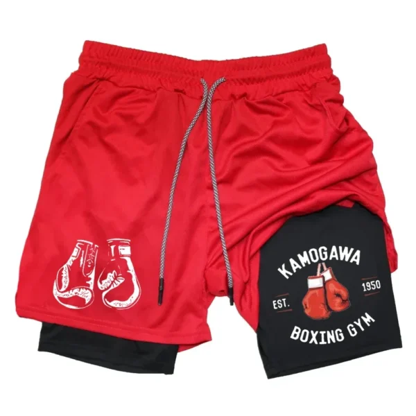 Anime Compression Shorts Summer Sportswear Men GYM 2 In 1 Training Workout Male Fitness Sport Shorts - Image 6