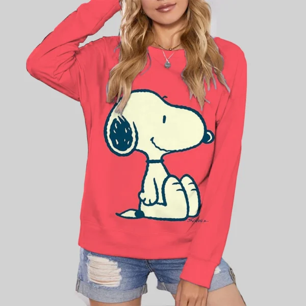Women Sweat-shirt Snoopy print Pullover Hooded Fashion Casual Outerwears Hoodies Kawaii Funny Cartoon Lover Sweatshirt - Image 2