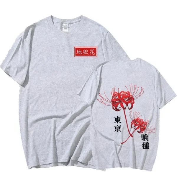 Japanese Anime Tokyo Ghoul Spider Lily T-shirt Oversized Streetwear Couples Tees Men Women Cool Kanekiken Graphic Print T-shirts - Image 6