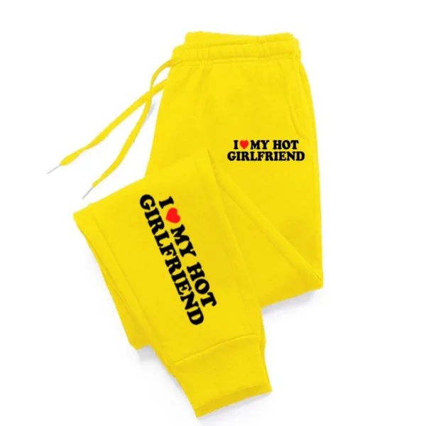 I Love My Hot Girlfriend Printed Women Sweatpant Trendy Street Trousers Drawstring Pocket Trousers Warm Pocket Trousers - Image 3
