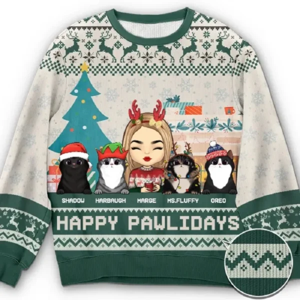 Men Women Ugly Christmas Sweaters Xmas Happy Knitting Casual Long Sleeve Jumpers 3D Print Party Crewneck Sweatshirt Plus Size - Image 3
