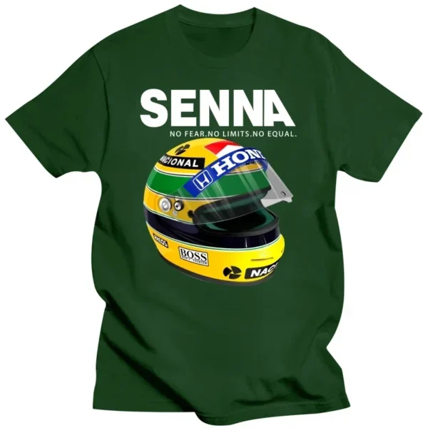 Ayrton Senna Helmet Short Sleeve Men's T-shirt, Racing T-shirt, Crewneck Top, Popular Men's Clothing, Plus Size, Summer - Image 4