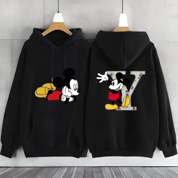 Cute Mickey Mouse A-Z 26 English Letter Hoodie Women's Sweatshirts Hoodies Long Sleeve Woman Clothing Hoodie Women's Sweat-shirt - Image 6