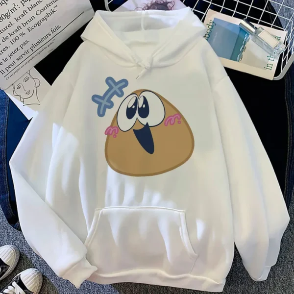 Pou Hoodies Women Cartoon Hoodie Sweat Y2k Graphic Y2k Aesthetic Hooded Shirt Sweater Female Long Sleeve Top Hood - Image 5