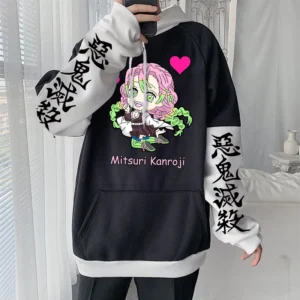 Anime Demon Slayer Hoodies Kimetsu no Yaiba Kawaii Mitsuri Kanroji Cartoon Sweatshirt Harajuku Unisex Winter Plus Size Hoodies