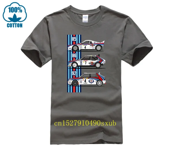 Cotton Tshirt Men Crew Neck Tops Williams Martini Racing New Men's Shirt Short Sleeves Summer Bigger Size Homme Black T-shirt - Image 4