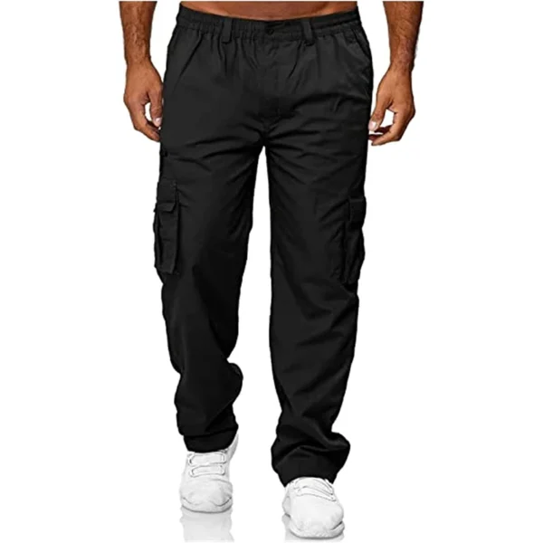 Picklion Men's Multi-Pocket Pants Outdoor Cargo Jogger Pant Work Hiking Tactical Loose Straight Trousers Sweatpants - Image 4
